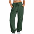 thumbnail image 1 of RKSTN Womens Pants Sweatpants Baggy Loose Mid Rise Fleece Workout Active Long Jogger Sweat Pants With Pockets Loose Fitting Long Pants, 1 of 5