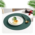 thumbnail image 2 of Round Leather Placemat Solid Colour Faux Leather Placemats , Coffee Mats, Kitchen Table Mats, Waterproof, Easy To Clean Kitchen Table Mats, 2 of 7