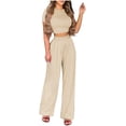 thumbnail image 1 of Cameland Mode Femmes Été Imprimé Floral Décontracté T-Shirt à Manches Courtes + Ensemble Pantalon, 1 of 8