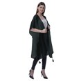thumbnail image 3 of Moomaya Womens Georgette Shrug Open Front Long Sheer Coverup w/ Tassels, 3 of 7