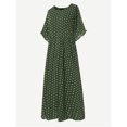 thumbnail image 3 of Robe Décontractée pour Femmes Grande Taille à Col Rond, Manches Courtes, à Pois Peints, 3 of 9