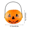 thumbnail image 4 of Small Plastic Halloween Pumpkin Bucket for Kids, Pumpkin Pail Candy Container with Handle for Trick or Treat and Party Decor, PVC Material, 4 of 6