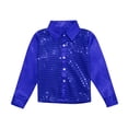 thumbnail image 1 of Boys Tops Sparkly Sequins Dance Long Sleeve Button Down Shirt for Jazz Performance Apparel, 1 of 7