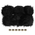 thumbnail image 1 of Unique Bargains Fluffy Soft Faux Fur Pom Poms for Hats with Snap Button, Black 6Pack, 1 of 7