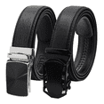 thumbnail image 1 of 2 Pack Leather Ratchet Belt for Men Adjustable Dress Belts with Click Sliding Buckle, 1 of 9