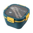 thumbnail image 1 of Yeacher Double Layer Salad Lunch Container 4-Compartment with Sauce Container Fork Spoon Food Prep Storage Containers for Lunch Snacks School Travel, 1 of 8