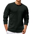 thumbnail image 1 of Besolor Men Solid Color Knitted Sweaters Long Sleeve Round Neck Pullover Tops Plus Size Casual Bottom Layer Shirts, 1 of 5