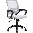 thumbnail image 1 of BestOffice Mid-Back Ergonomic Office Chair, Adjustable Height Mesh Task Chair with Lumbar Support & Armrests, White, 1 of 7
