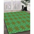 thumbnail image 3 of Ahgly Company Tapis d'Intérieur Ronds Transitionnels Vert Lime Lavables à la Machine, 4 Pieds Rond, 3 of 7