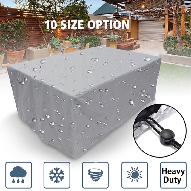 JUNWELL Rectangular Patio Table Cover Heavy Duty Waterproof Outdoor Furniture Set Cover