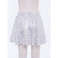 thumbnail image 4 of Lejafay Girls Flared Pleated A-Line Skirts Shiny Metallic Dance Performance Costume Cheerleading Uniform White S, 4 of 7