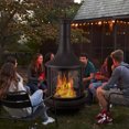thumbnail image 4 of Costway 30 Inch Outdoor Fire Pit Chiminea 2 in 1 Wood Burning Metal Fireplace  with Grill, 4 of 10