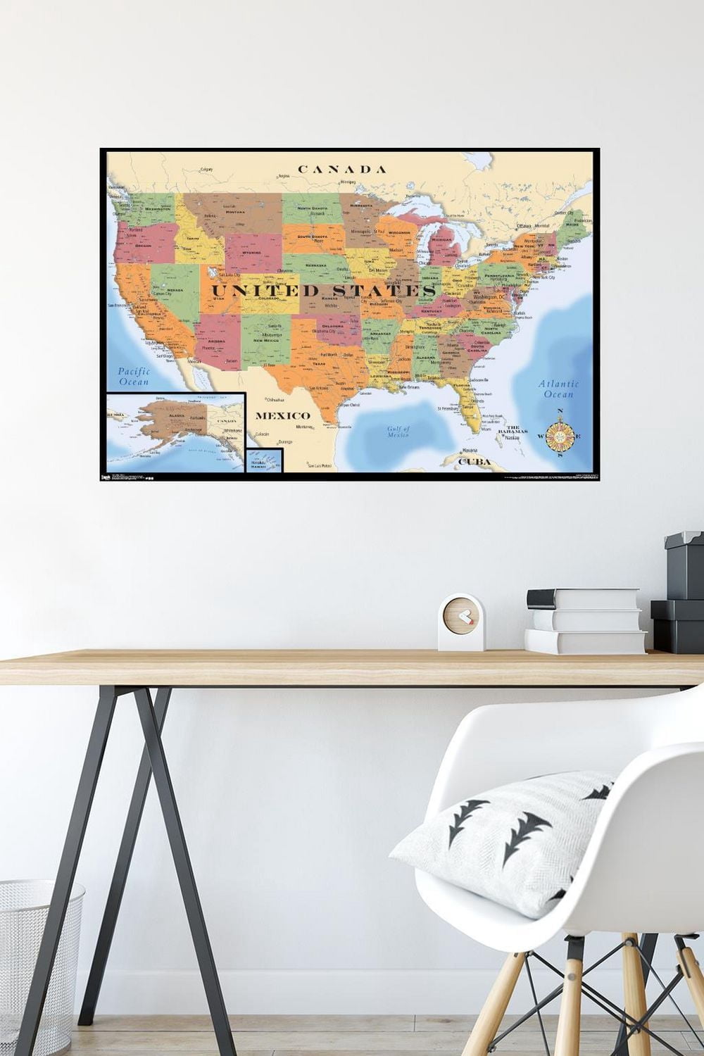 Map - USA Wall Poster, 22.375" x 34" Framed