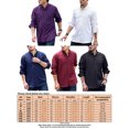 thumbnail image 4 of Innerwin Tunic Shirt Lapel Neck Men Tops Work Button Down Regular Fit Shirts Dark Blue 205/139cm, 4 of 4