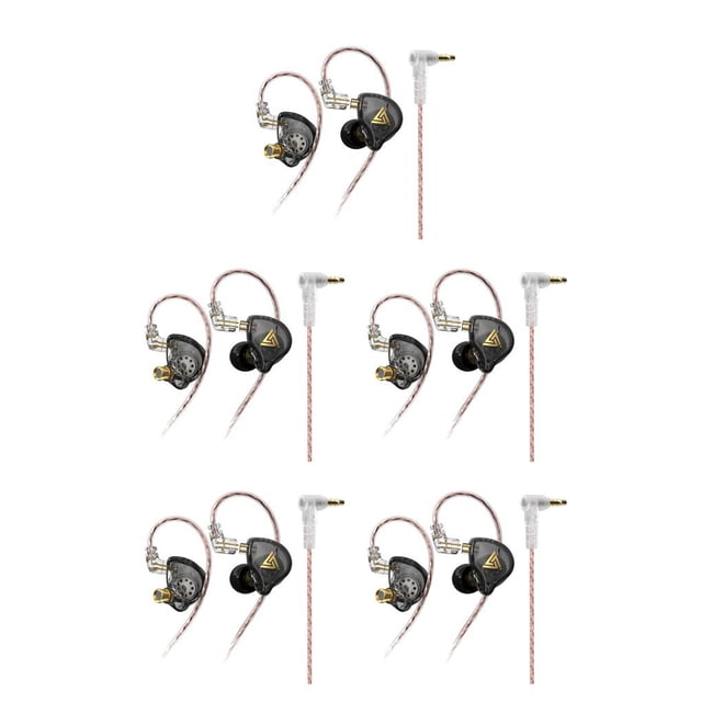 QualitChoice AK6 PLUS Écouteurs Filaires Oreillette à Réduction de Bruit Casque avec Embouts Noirs Sans Micro 5 Ensembles
