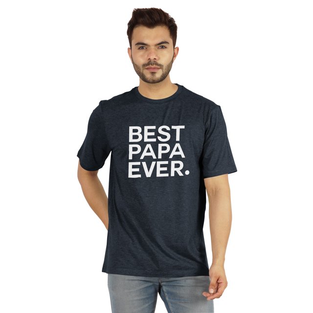 Inkmeso T-Shirt à Col Rond pour Hommes avec Imprimé Graphique Best Papa Ever.€ T-Shirt pour la Fête des Pères
