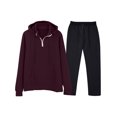 thumbnail image 1 of Gspmoly Tshirts for Men, Men'S Casual Oversize Solid Color Drawstring Trouser Long Sleeve Hooded Set Going Out Tops Clearance Items, 1 of 2