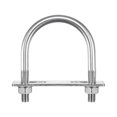 thumbnail image 1 of Unique Bargains Pênes Ronds en U 2 Ensembles 62mm (2.44 Pieds) Largeur Intérieure 94mm Longueur M10 Acier Inoxydable 304 avec Écrous Rondelles et Plaques, 1 of 5