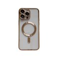 thumbnail image 3 of Compatible avec iPhone 14 13 12 Étui MagSafe avec Protecteur d'Objectif de Caméra, Protection Complète Étui Magnétique Transparente Compatible avec MagSafe Étui Anti-Rayures pour iPhone 13, Or, 3 of 6