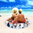 thumbnail image 4 of Couverture de Plage Anti-Sable Ronde Imprimée en Microfibre Serviette de Plage Super Légère Serviette de Bain Colorée Couverture de Plage Anti-Sable Tapis de Plage Serviette Polyvalente pour Voyage Piscine, 4 of 7