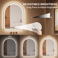 thumbnail image 4 of MIUUKA Dimmable LED Bathroom Mirror - 24x36" Arched Vanity, Front & Backlight, Anti-Fog, Shatter-Proof, Memory Function, 3 Color Temperatures, Wall Mounted, 4 of 8