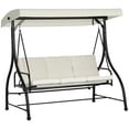thumbnail image 1 of Outsunny 3 Seater Patio Swing Chair with Canopy Convertible Porch Swing Bed, 1 of 10