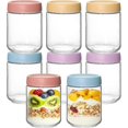 thumbnail image 1 of Overnight Oats Containers With Lids oz +oz Wide Mouth Mason Jars with Airtight Lids Meal Prep Containers Food Storage Glass Jars in Bulk for Snack Yogurt Parfait Spice Sugar, 1 of 6