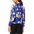thumbnail image 3 of INSPIRE CHIC Women's Fitted Blazer Notch Lapel Printed Open Front Work Suit Jacket XL Royal Blue-Floral, 3 of 6