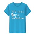 thumbnail image 4 of Tittly T-Shirts pour Femmes T-Shirts Graphiques Saint-Valentin Mon Chien Est Mon Valentin Imprimé Chandail Décontracté Imprimé Col Rond T-Shirt Chandail pour Femme T-Shirt T-Shirts Chemises Hauts pour Femmes Bleu Ciel 3TG, 4 of 8