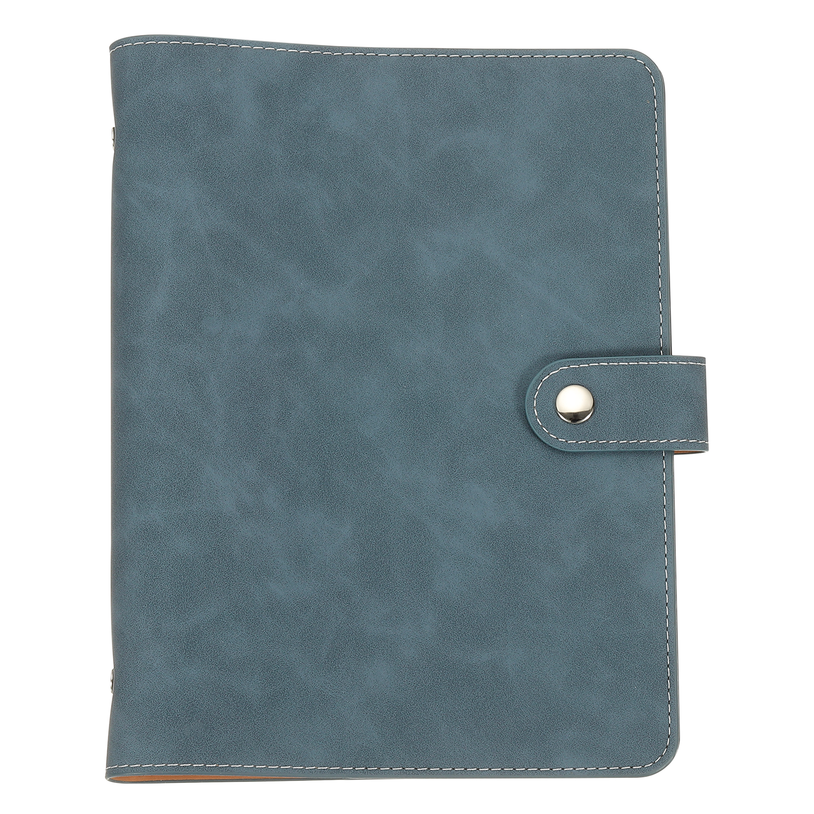 Uxcell A5 PU Leather Binder Cover, 6 Ring Loose Leaf Binder Protector Round Ring Binder Cover Refillable Notebook Binder for Meeting Photocard Budget Notebook Folder, Blue