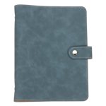 Uxcell A5 PU Leather Binder Cover, 6 Ring Loose Leaf Binder Protector Round Ring Binder Cover Refillable Notebook Binder for Meeting Photocard Budget Notebook Folder, Blue