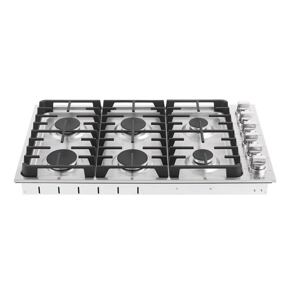 Table de Cuisson au Gaz de 36 Po en Acier Inoxydable avec 6 Brûleurs Incluant des Brûleurs Puissants