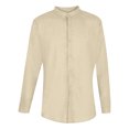 thumbnail image 4 of Pompotops Mode Homme Bouton Col en V Manches Longues T-Shirt Automne Uni Ample Blouse Hauts en Solde, 4 of 6