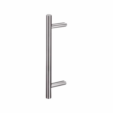 Door Pull Handle Round Offset 18" Single Side Stainless Steel