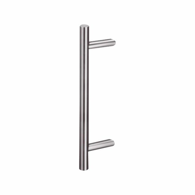 Door Pull Handle Round Offset 18" Single Side Stainless Steel