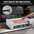 thumbnail image 3 of VEVOR Rouleau à Hot-Dogs, Capacité de 18 Hot-Dogs 7 Rouleaux, Machine de Cuisson en Acier Inoxydable 1050w avec Double Contrôle de Température, Lumière LED et Plateau d'Égouttement Amovible, Cuiseur de Gril à Saucisses pour Cuisine Restaurant, 3 of 9