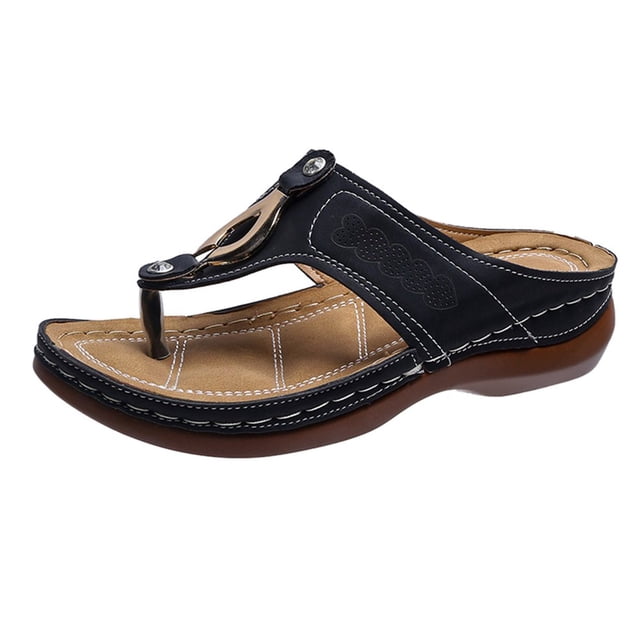 Women‘s Wedge Flip Flops With Arch Support Casual Summer Open Toe With Arch Support Wedge Sandal