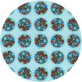 thumbnail image 1 of Ahgly Company Tapis Rond Lavable en Machine Intérieur Marbre Bleu, 3 Pieds Rond, 1 of 7