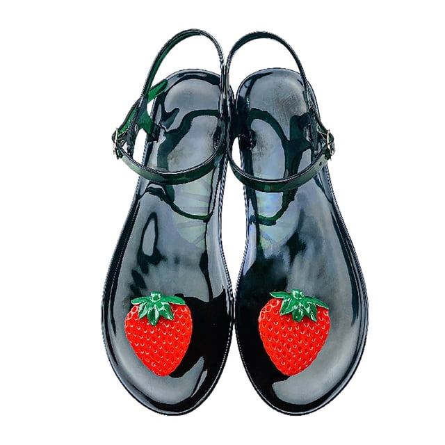 Kcodviy Fabricant de Chaussures pour Femmes Sandales en Raphia Transparentes Femmes Chaussures Jelly Femmes Sandales Plates de Plage Pantoufles Femmes Pantoufles d'Été Plage Sandales à Enfiler pour Femmes Jelly