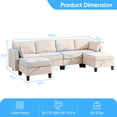 thumbnail image 3 of Puremind Modular Sectional Sofa with Storage, U/L Shaped Sectional Couch with Movable Ottoman, Convertible Sleeper Sofa for Living Room/Apartment, Beige, 3 of 6