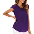 thumbnail image 2 of Babysbule Hauts Imprimés à la Mode pour Femmes, Manches Courtes, Col Rond, Couleur Unie, Coupe Ample, Haut d'Été pour Femmes, 2 of 5
