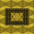 thumbnail image 1 of Ahgly Company Tapis d'Intérieur Lavables à la Machine, Carrés, Transitionnels, Jaunes, Tapis de Zone, 5 Pieds Carré, 1 of 7