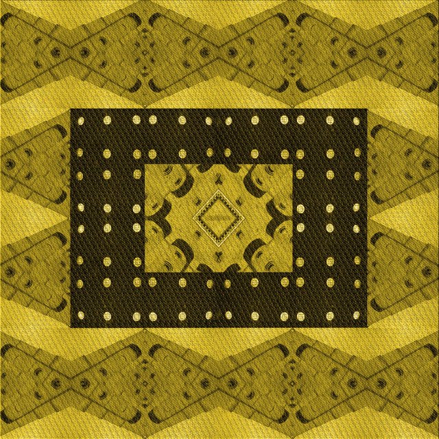 Ahgly Company Tapis d'Intérieur Lavables à la Machine, Carrés, Transitionnels, Jaunes, Tapis de Zone, 5 Pieds Carré