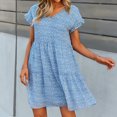 thumbnail image 2 of Leutsin Femmes Été Imprimé Manches Courtes V-Cou Casual Genou Longueur Robe, 2 of 8