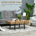 thumbnail image 4 of HOMCOM Table Basse Rustique, Table de Cocktail Rectangulaire Nature avec Pieds en Épingle en Acier pour Salon, 4 of 10
