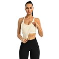 thumbnail image 3 of Charmo Women's Scoop Neck Ribbed Tank Tops Slim Straps Cropped Tops Built in Bra, 3 of 5