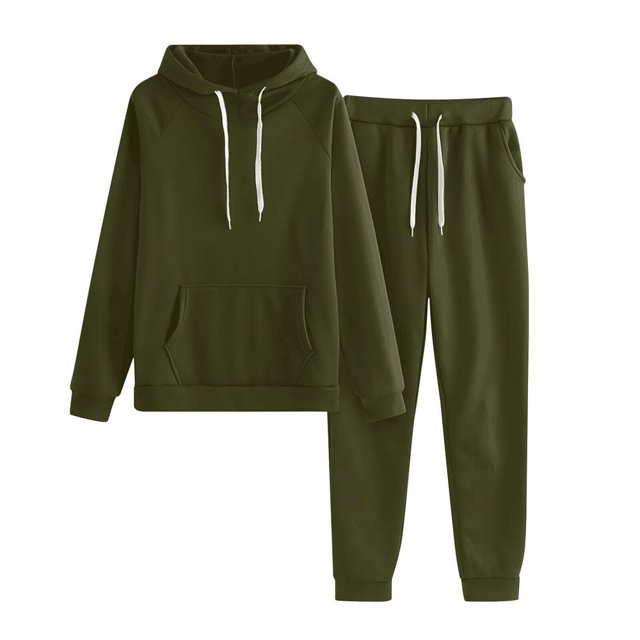 2 Piece Sweatsuits for Womens Clearance Solid Color Pocket Drawstring Pullover Sweatpant Set Lounge Tracksuit Casual Plus Size Lightweight Loose Ladies Outfits Fall Winter 2023 Black L
