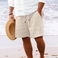 thumbnail image 2 of Plebaso Mens Shorts Summer Beach Shorts with Drawstring Solid Color Lightweight Vacation Pocket Shorts, 2 of 6