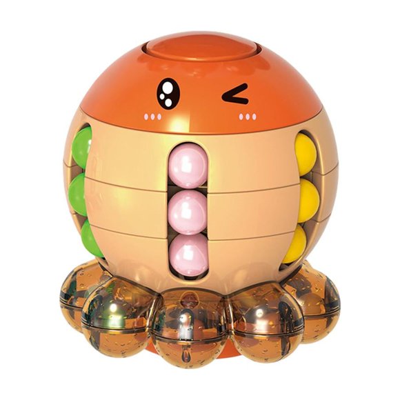 lionlar Rotating Bean Toy Grasping Skills Thinking Ability Cube for Birthday Gift Yellow