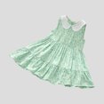 thumbnail image 4 of Yanlir Robe Confortable pour Bébé Fille, Enfants, Sans Manches, à Volants, Imprimé de Fleurs Douces, Col Rond, Robe Mi-Mollet pour Tenues Adorables 2-10 Ans (Vert, 7-8 Ans), 4 of 4